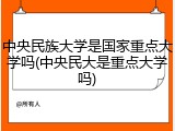 中央民族大学是国家重点大学吗(中央民大是重点大学吗)