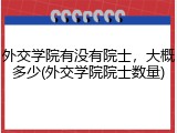 外交学院有没有院士，大概多少(外交学院院士数量)