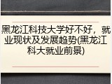 黑龙江科技大学好不好，就业现状及发展趋势(黑龙江科大就业前景)