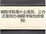 铜陵学院是什么级别，公办还是民办(铜陵学院性质级别)