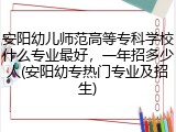 安阳幼儿师范高等专科学校什么专业最好，一年招多少人(安阳幼专热门专业及招生)