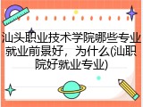 汕头职业技术学院哪些专业就业前景好，为什么(汕职院好就业专业)