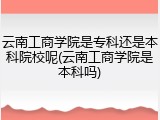 云南工商学院是专科还是本科院校呢(云南工商学院是本科吗)