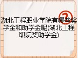 湖北工程职业学院有哪些奖学金和助学金呢(湖北工程职院奖助学金)