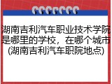 湖南吉利汽车职业技术学院是哪里的学校，在哪个城市(湖南吉利汽车职院地点)