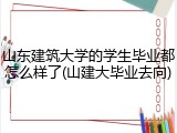 山东建筑大学的学生毕业都怎么样了(山建大毕业去向)