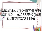 蚌埠城市轨道交通职业学院是不是211或985高校(蚌埠轨道学院是211吗)