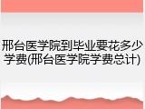 邢台医学院到毕业要花多少学费(邢台医学院学费总计)