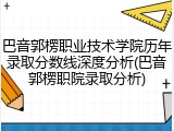 巴音郭楞职业技术学院历年录取分数线深度分析(巴音郭楞职院录取分析)