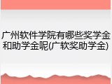 广州软件学院有哪些奖学金和助学金呢(广软奖助学金)