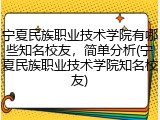 宁夏民族职业技术学院有哪些知名校友，简单分析(宁夏民族职业技术学院知名校友)
