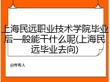 上海民远职业技术学院毕业后一般能干什么呢(上海民远毕业去向)