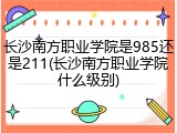 长沙南方职业学院是985还是211(长沙南方职业学院什么级别)
