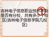 吉林电子信息职业技术学院是否有分校，共有多少个校区(吉林电子信息学院几校区)