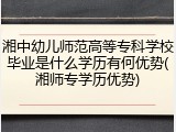 湘中幼儿师范高等专科学校毕业是什么学历有何优势(湘师专学历优势)