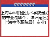 上海中华职业技术学院最好的专业是哪个，详细阐述(上海中华职院最佳专业)