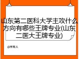 山东第二医科大学主攻什么方向有哪些王牌专业(山东二医大王牌专业)