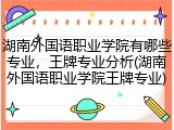 湖南外国语职业学院有哪些专业，王牌专业分析(湖南外国语职业学院王牌专业)