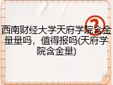 西南财经大学天府学院含金量量吗，值得报吗(天府学院含金量)