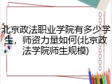 北京政法职业学院有多少学生，师资力量如何(北京政法学院师生规模)
