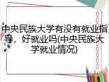 中央民族大学有没有就业指导，好就业吗(中央民族大学就业情况)