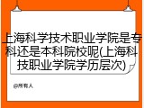 上海科学技术职业学院是专科还是本科院校呢(上海科技职业学院学历层次)