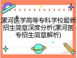 漯河医学高等专科学校最新招生简章深度分析(漯河医专招生简章解析)