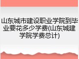 山东城市建设职业学院到毕业要花多少学费(山东城建学院学费总计)