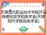 天津现代职业技术学院开设有哪些奖学和助学金(天津现代学院奖助学金)