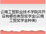 云南工贸职业技术学院共开设有哪些类型奖学金(云南工贸奖学金种类)