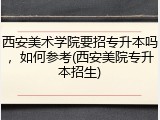 西安美术学院要招专升本吗，如何参考(西安美院专升本招生)