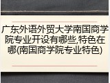 广东外语外贸大学南国商学院专业开设有哪些,特色在哪(南国商学院专业特色)