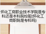 怀化工商职业技术学院是专科还是本科院校呢(怀化工商职院是专科吗)