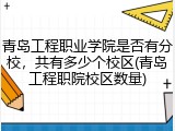青岛工程职业学院是否有分校，共有多少个校区(青岛工程职院校区数量)