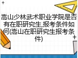 嵩山少林武术职业学院是否有在职研究生,报考条件如何(嵩山在职研究生报考条件)