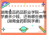 湖南食品药品职业学院一年学费多少钱，还有哪些费用(湖南食药职院学费)