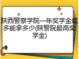 陕西警察学院一年奖学金最多能拿多少(陕警院最高奖学金)