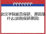 武汉学院能否保研，原因是什么(武院保研原因)