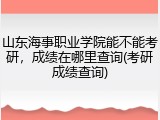山东海事职业学院能不能考研，成绩在哪里查询(考研成绩查询)