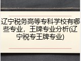 辽宁税务高等专科学校有哪些专业，王牌专业分析(辽宁税专王牌专业)