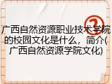 广西自然资源职业技术学院的校园文化是什么，简介(广西自然资源学院文化)