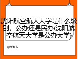 沈阳航空航天大学是什么级别，公办还是民办(沈阳航空航天大学是公办大学)