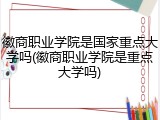 徽商职业学院是国家重点大学吗(徽商职业学院是重点大学吗)
