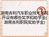 湖南吉利汽车职业技术学院开设有哪些奖学和助学金(湖南吉利职院奖助学金)