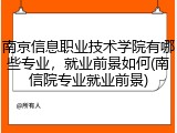 南京信息职业技术学院有哪些专业，就业前景如何(南信院专业就业前景)
