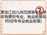 黑龙江幼儿师范高等专科学校有哪些专业，就业前景如何(幼专专业就业前景)