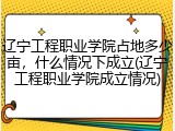 辽宁工程职业学院占地多少亩，什么情况下成立(辽宁工程职业学院成立情况)