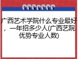 广西艺术学院什么专业最好，一年招多少人(广西艺院优势专业人数)