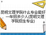 昆明文理学院什么专业最好，一年招多少人(昆明文理学院招生专业)
