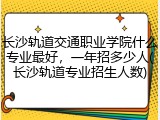 长沙轨道交通职业学院什么专业最好，一年招多少人(长沙轨道专业招生人数)